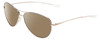 Profile View of Smith Optics Langley Designer Polarized Sunglasses with Custom Cut Amber Brown Lenses in Silver Unisex Aviator Full Rim Metal 60 mm