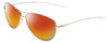 Profile View of Smith Optics Langley Designer Polarized Sunglasses with Custom Cut Red Mirror Lenses in Silver Unisex Aviator Full Rim Metal 60 mm