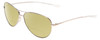 Profile View of Smith Optics Langley Designer Polarized Reading Sunglasses with Custom Cut Powered Sun Flower Yellow Lenses in Silver Unisex Aviator Full Rim Metal 60 mm