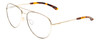Profile View of Smith Optics Layback Designer Reading Eye Glasses in Gold Unisex Aviator Full Rim Metal 60 mm