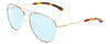 Profile View of Smith Optics Layback Designer Progressive Lens Blue Light Blocking Eyeglasses in Gold Unisex Aviator Full Rim Metal 60 mm