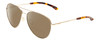 Profile View of Smith Optics Layback Designer Polarized Reading Sunglasses with Custom Cut Powered Amber Brown Lenses in Gold Unisex Aviator Full Rim Metal 60 mm