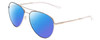 Profile View of Smith Optics Layback Designer Polarized Sunglasses with Custom Cut Blue Mirror Lenses in Silver Unisex Aviator Full Rim Metal 60 mm