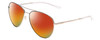 Profile View of Smith Optics Layback Designer Polarized Sunglasses with Custom Cut Red Mirror Lenses in Silver Unisex Aviator Full Rim Metal 60 mm