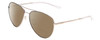 Profile View of Smith Optics Layback Designer Polarized Reading Sunglasses with Custom Cut Powered Amber Brown Lenses in Silver Unisex Aviator Full Rim Metal 60 mm