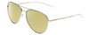 Profile View of Smith Optics Layback Designer Polarized Reading Sunglasses with Custom Cut Powered Sun Flower Yellow Lenses in Silver Unisex Aviator Full Rim Metal 60 mm