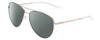 Profile View of Smith Optics Layback Designer Polarized Reading Sunglasses with Custom Cut Powered Smoke Grey Lenses in Silver Unisex Aviator Full Rim Metal 60 mm