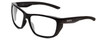 Profile View of Smith Optics Longfin Designer Blue Light Blocking Eyeglasses in Gloss Black Unisex Wrap Full Rim Acetate 59 mm