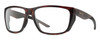 Profile View of Smith Optics Longfin Designer Reading Eye Glasses with Custom Cut Powered Lenses in Matte Tortoise Havana Brown Gold Unisex Wrap Full Rim Acetate 59 mm