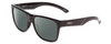 Profile View of Smith Optics Lowdown 2 Designer Polarized Reading Sunglasses with Custom Cut Powered Smoke Grey Lenses in Gloss Black Unisex Classic Full Rim Acetate 55 mm