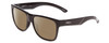 Profile View of Smith Optics Lowdown 2 Designer Polarized Reading Sunglasses with Custom Cut Powered Amber Brown Lenses in Gloss Black Unisex Classic Full Rim Acetate 55 mm
