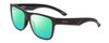 Profile View of Smith Optics Lowdown 2 Designer Polarized Reading Sunglasses with Custom Cut Powered Green Mirror Lenses in Matte Black Unisex Classic Full Rim Acetate 55 mm