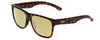 Profile View of Smith Optics Lowdown 2 Designer Polarized Reading Sunglasses with Custom Cut Powered Sun Flower Yellow Lenses in Tortoise Havana Gold Unisex Classic Full Rim Acetate 55 mm
