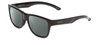 Profile View of Smith Optics Lowdown Slim 2 Designer Polarized Sunglasses with Custom Cut Smoke Grey Lenses in Gloss Black Jade Green Unisex Classic Full Rim Acetate 53 mm