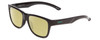 Profile View of Smith Optics Lowdown Slim 2 Designer Polarized Reading Sunglasses with Custom Cut Powered Sun Flower Yellow Lenses in Gloss Black Jade Green Unisex Classic Full Rim Acetate 53 mm