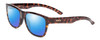 Profile View of Smith Optics Lowdown Slim 2 Designer Polarized Reading Sunglasses with Custom Cut Powered Blue Mirror Lenses in Tortoise Havana Gold Unisex Classic Full Rim Acetate 53 mm