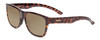 Profile View of Smith Optics Lowdown Slim 2 Designer Polarized Reading Sunglasses with Custom Cut Powered Amber Brown Lenses in Tortoise Havana Gold Unisex Classic Full Rim Acetate 53 mm