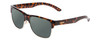 Profile View of Smith Optics Lowdown Split Designer Polarized Reading Sunglasses with Custom Cut Powered Smoke Grey Lenses in Tortoise Havana Brown Gold Unisex Classic Semi-Rimless Acetate 56 mm