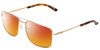 Profile View of Smith Optics Outcome Designer Polarized Sunglasses with Custom Cut Red Mirror Lenses in Gold Tortoise Unisex Aviator Full Rim Metal 59 mm