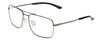 Profile View of Smith Optics Outcome Designer Blue Light Blocking Eyeglasses in Gun Metal Silver Black Unisex Aviator Full Rim Metal 59 mm