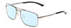 Profile View of Smith Optics Outcome Designer Blue Light Blocking Eyeglasses in Gun Metal Silver Black Unisex Aviator Full Rim Metal 59 mm