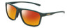 Profile View of Smith Optics Pinpoint Designer Polarized Sunglasses with Custom Cut Red Mirror Lenses in Matte Spruce Green Unisex Square Full Rim Acetate 59 mm