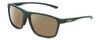 Profile View of Smith Optics Pinpoint Designer Polarized Reading Sunglasses with Custom Cut Powered Amber Brown Lenses in Matte Spruce Green Unisex Square Full Rim Acetate 59 mm