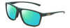 Profile View of Smith Optics Pinpoint Designer Polarized Reading Sunglasses with Custom Cut Powered Green Mirror Lenses in Matte Spruce Green Unisex Square Full Rim Acetate 59 mm