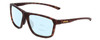 Profile View of Smith Optics Pinpoint Designer Progressive Lens Blue Light Blocking Eyeglasses in Matte Tortoise Havana Gold Unisex Square Full Rim Acetate 59 mm with Progressive Blue Light Lens Functionality illustration laid on top of the lens