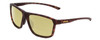 Profile View of Smith Optics Pinpoint Designer Polarized Reading Sunglasses with Custom Cut Powered Sun Flower Yellow Lenses in Matte Tortoise Havana Gold Unisex Square Full Rim Acetate 59 mm