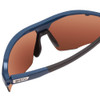 Close Up View of Smith Resolve Semi-Rimless Sunglasses Navy Blue w/CP Rose Gold Mirror&Clear 70mm