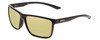 Profile View of Smith Optics Riptide Designer Polarized Reading Sunglasses with Custom Cut Powered Sun Flower Yellow Lenses in Gloss Black Unisex Rectangle Full Rim Acetate 57 mm