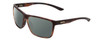 Profile View of Smith Optics Riptide Designer Polarized Sunglasses with Custom Cut Smoke Grey Lenses in Matte Tortoise Havana Gold Unisex Rectangle Full Rim Acetate 57 mm