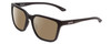 Profile View of Smith Optics Shoutout Designer Polarized Sunglasses with Custom Cut Amber Brown Lenses in Matte Black Unisex Retro Full Rim Acetate 57 mm