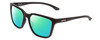 Profile View of Smith Optics Shoutout Designer Polarized Reading Sunglasses with Custom Cut Powered Green Mirror Lenses in Matte Black Unisex Retro Full Rim Acetate 57 mm