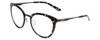 Profile View of Smith Optics Somerset Designer Blue Light Blocking Eyeglasses in Black Marble Tortoise Ladies Cateye Full Rim Stainless Steel 53 mm