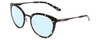 Profile View of Smith Optics Somerset Designer Progressive Lens Blue Light Blocking Eyeglasses in Black Marble Tortoise Ladies Cateye Full Rim Stainless Steel 53 mm