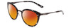 Profile View of Smith Optics Somerset Designer Polarized Sunglasses with Custom Cut Red Mirror Lenses in Black Marble Tortoise Ladies Cateye Full Rim Stainless Steel 53 mm