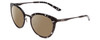 Profile View of Smith Optics Somerset Designer Polarized Sunglasses with Custom Cut Amber Brown Lenses in Black Marble Tortoise Ladies Cateye Full Rim Stainless Steel 53 mm