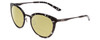 Profile View of Smith Optics Somerset Designer Polarized Reading Sunglasses with Custom Cut Powered Sun Flower Yellow Lenses in Black Marble Tortoise Ladies Cateye Full Rim Stainless Steel 53 mm