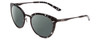 Profile View of Smith Optics Somerset Designer Polarized Reading Sunglasses with Custom Cut Powered Smoke Grey Lenses in Black Marble Tortoise Ladies Cateye Full Rim Stainless Steel 53 mm