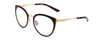 Profile View of Smith Optics Somerset Designer Single Vision Prescription Rx Eyeglasses in Tortoise Havana Gold Ladies Cateye Full Rim Stainless Steel 53 mm