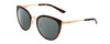 Profile View of Smith Optics Somerset Designer Polarized Reading Sunglasses with Custom Cut Powered Smoke Grey Lenses in Tortoise Havana Gold Ladies Cateye Full Rim Stainless Steel 53 mm