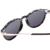 Close Up View of Smith Wander Round Sunglasses Black Marble/CP Polarize Violet Purple Mirror 55mm