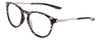 Profile View of Smith Optics Wander Designer Progressive Lens Blue Light Blocking Eyeglasses in Black Marble Tortoise Unisex Round Full Rim Acetate 55 mm with Progressive Blue Light Lens Functionality illustration laid on top of the lens