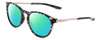 Profile View of Smith Optics Wander Designer Polarized Reading Sunglasses with Custom Cut Powered Green Mirror Lenses in Black Marble Tortoise Unisex Round Full Rim Acetate 55 mm