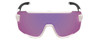 Front View of Smith Wildcat Wrap.5-Rimless Sunglasses White/CP Violet Purple Mirror&Clear 99mm