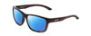 Profile View of Smith Optics Basecamp Designer Polarized Sunglasses with Custom Cut Blue Mirror Lenses in Tortoise Havana Gold Unisex Square Full Rim Acetate 58 mm