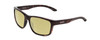 Profile View of Smith Optics Basecamp Designer Polarized Reading Sunglasses with Custom Cut Powered Sun Flower Yellow Lenses in Tortoise Havana Gold Unisex Square Full Rim Acetate 58 mm