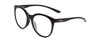 Profile View of Smith Optics Bayside Designer Reading Eye Glasses with Custom Cut Powered Lenses in Gloss Black Unisex Cateye Full Rim Acetate 54 mm